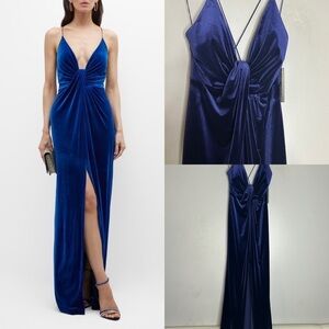 Aidan By Aidan Mattox Twist Front Velvet Gown size 6 women new with tags maxi